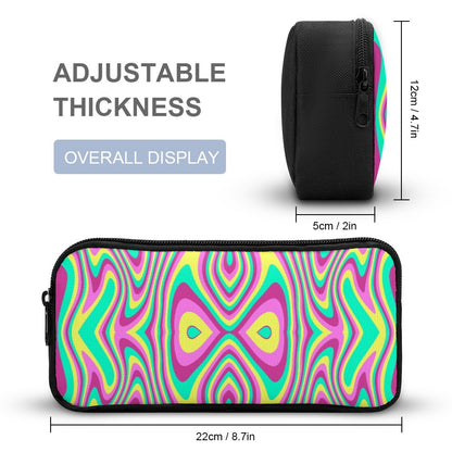 Psychedelic Backpack, Lunchbox, and Wallet Three piece set combination Travel Bag Package Set