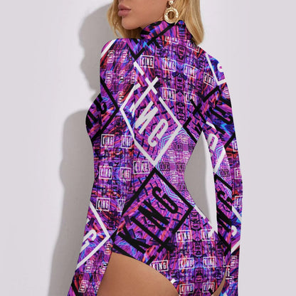 Sullivan King All-Over Print High Neck Long Sleeve Bodysuit