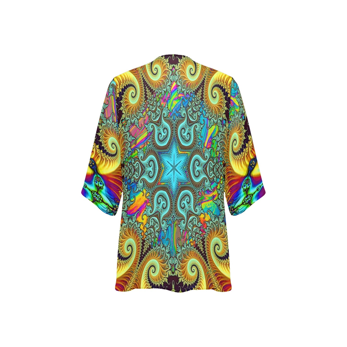 Fractals Women's Psychedelic Kimono Chiffon Cover Up