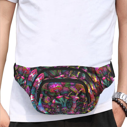 3D Psychedelic Mushrooms Ultimate Festival Fanny Pack Travel Sling Bag for Men Women Unisex