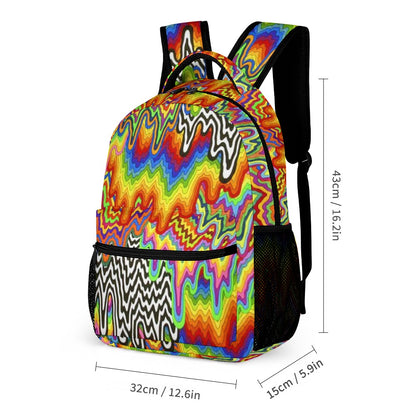 Psychedelic Backpack, Lunchbox, and Wallet Three piece set combination Travel Bag Package Set