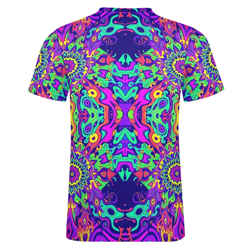 Men's Psychedelic Fitted Rave Shirt Super Soft Breathable Sweat-Proof Odor-Resistant Music Festival Tee