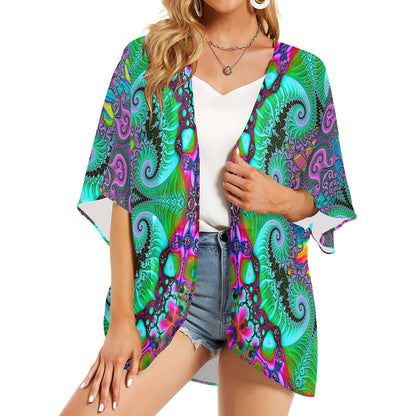Fractals Women's Psychedelic Kimono Chiffon Cover Up