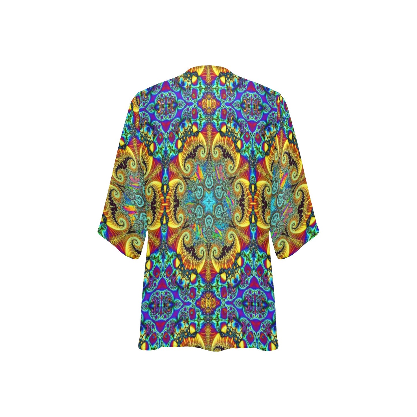 Fractals Women's Psychedelic Kimono Chiffon Cover Up