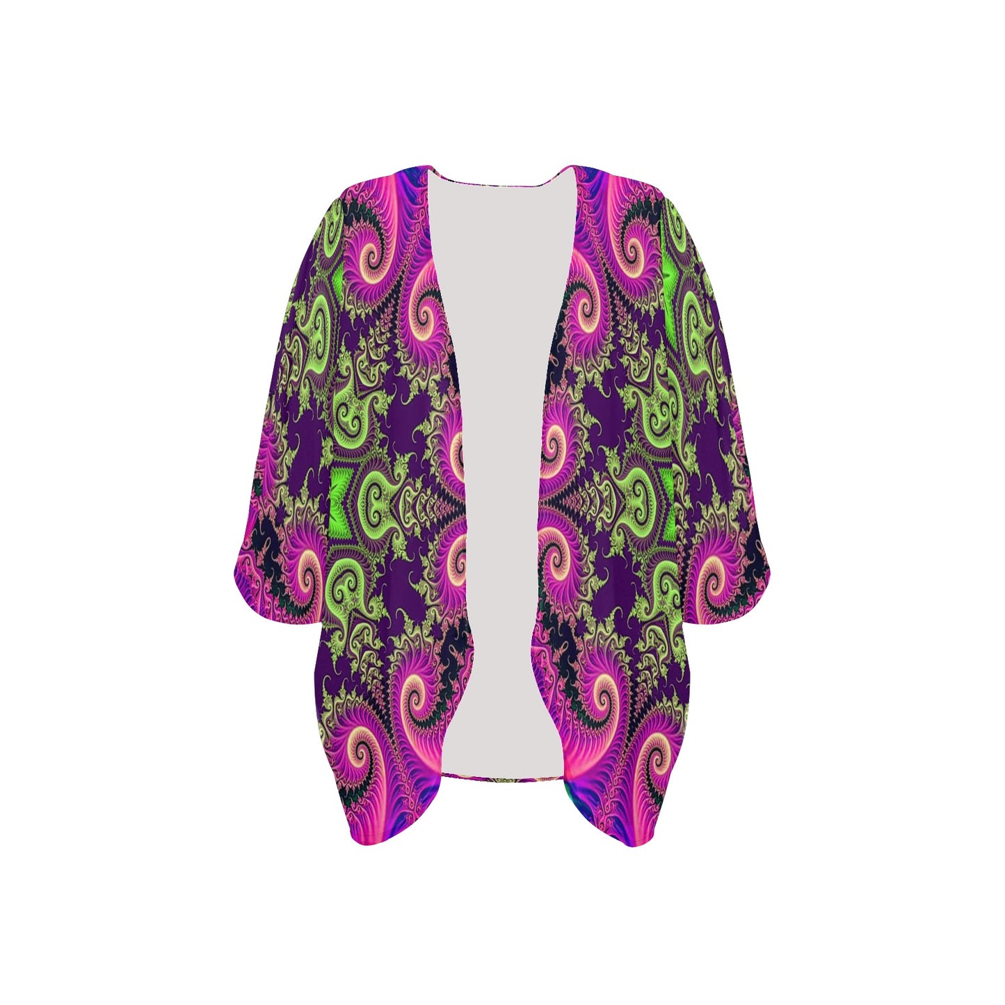 Fractals Women's Psychedelic Kimono Chiffon Cover Up