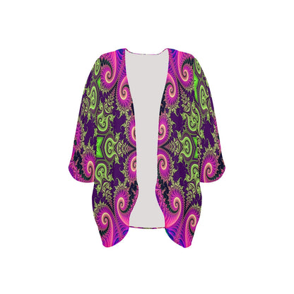 Fractals Women's Psychedelic Kimono Chiffon Cover Up