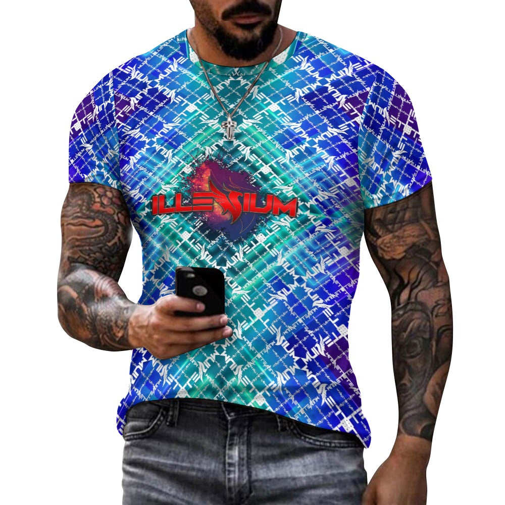 Men's Illenium All-Over Fitted Rave Shirt Super Soft Breathable Sweat-Proof Odor-Resistant Music Festival Tee