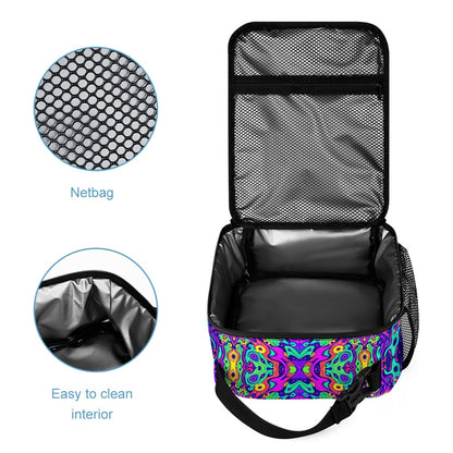 Psychedelic Backpack, Lunchbox, and Wallet Three piece set combination Travel Bag Package Set