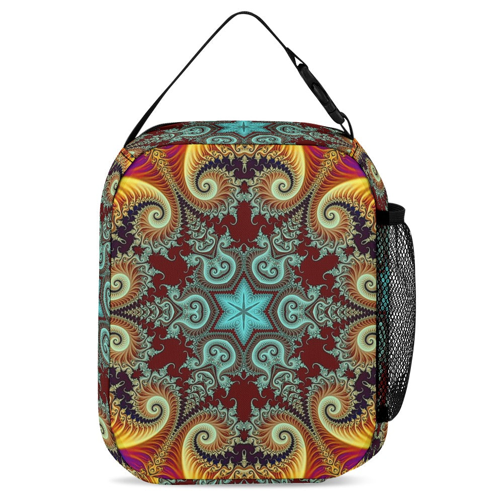 Psychedelic Backpack, Lunchbox, and Wallet Three piece set combination Travel Bag Package Set