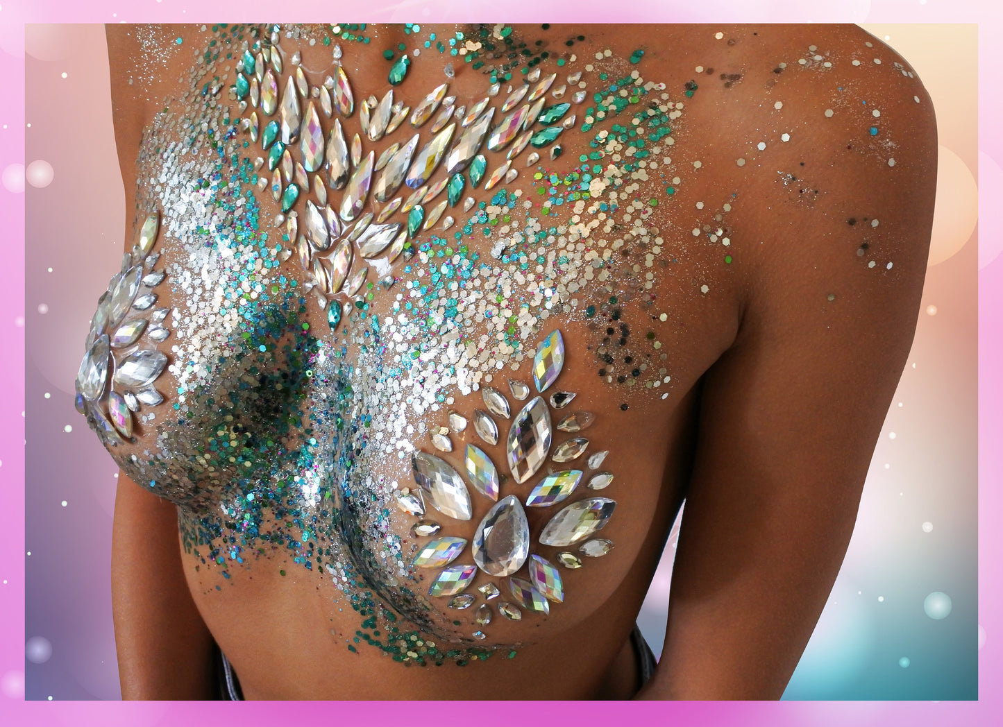 Iridescent Body Jewelry Nipple Pasties Face Crystals