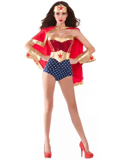 Wonder Woman with Cape Halloween Costume 5pc Set