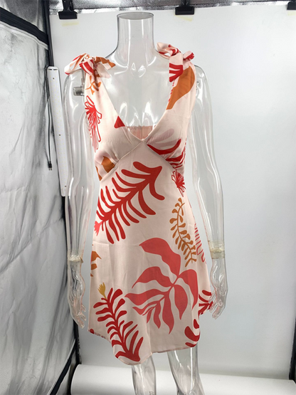 Women's sexy printed short dress