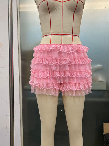 Twerk Shorts Ruffled Wavy Low Rise