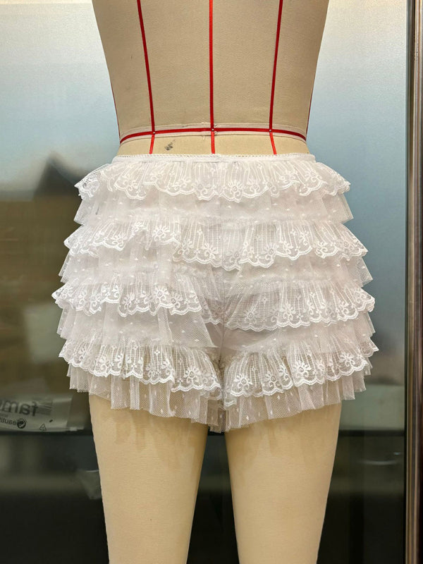 Twerk Shorts Ruffled Wavy Low Rise