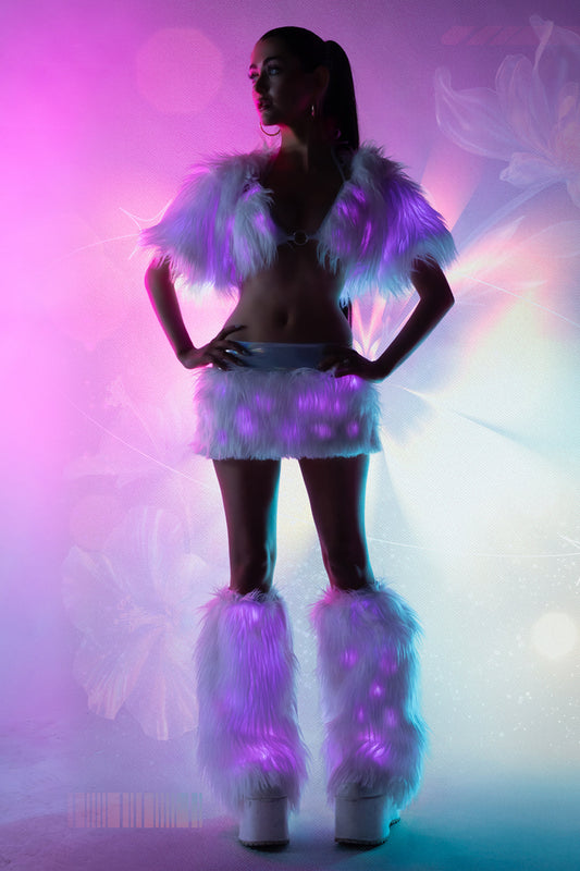 Light-Up Faux Fur Shrug
