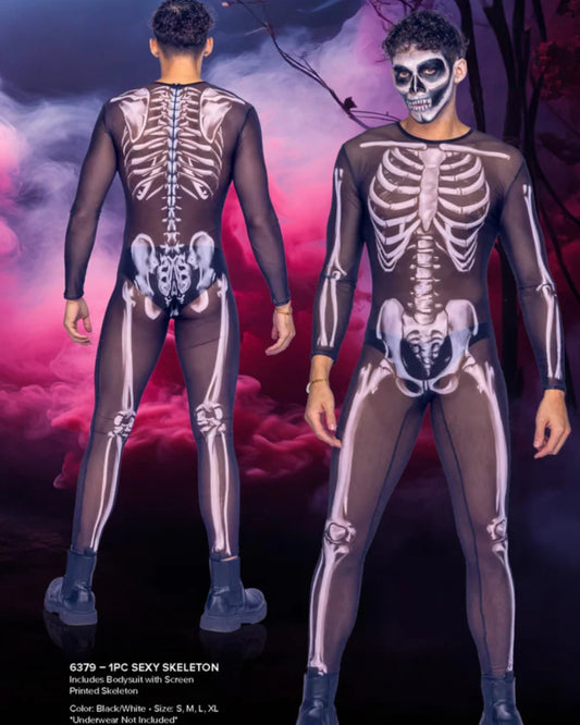 Men's Sexy Skeleton Classic Halloween Costume