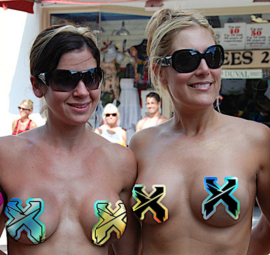 Excision X Glittery Holographic Nipple Pasties. - Set of 4