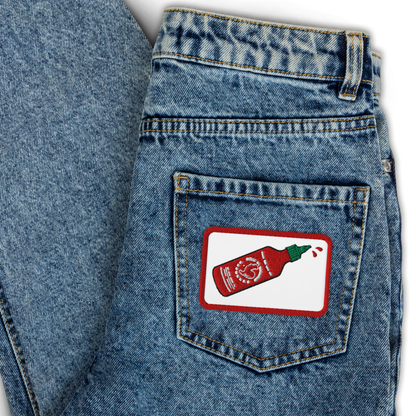 Siracha Hot Sauce Embroidered Iron On Patches
