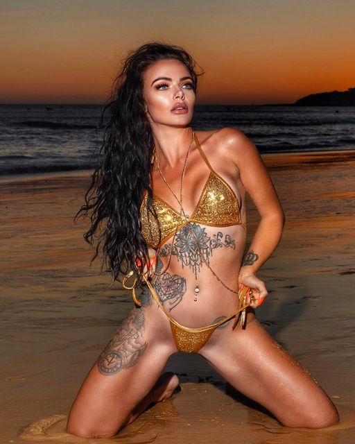 Low Rise Tie Side Sequin 2pc Bikini Set