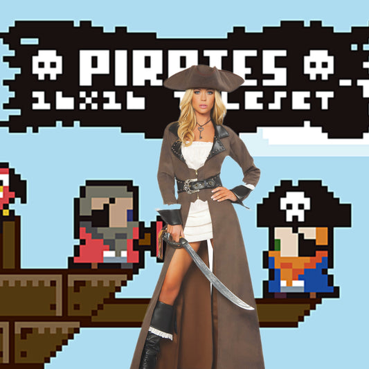 Deluxe 4pc Pirate Captain Costume Set